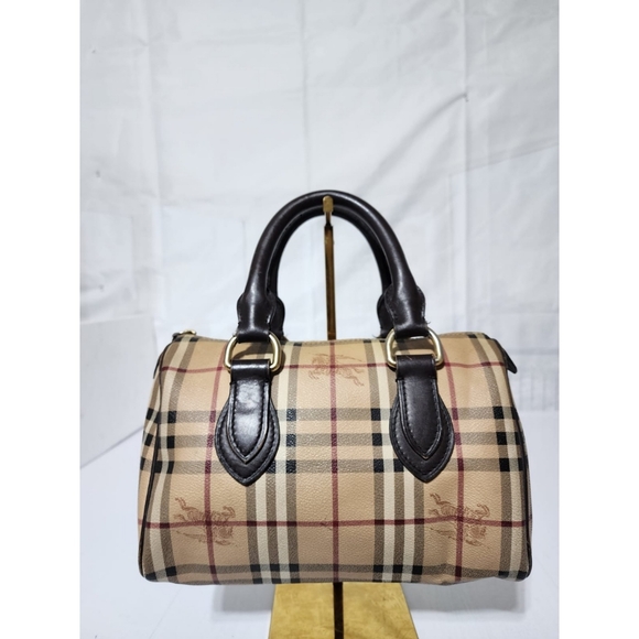 BURBERRY Nova Check Coated Canvas Shoulder Bag Beige/Black - Picture 1 of 16